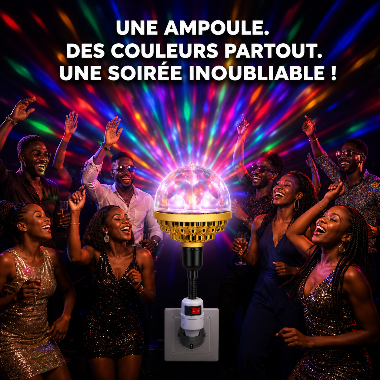 Ampoule LED Rotative Multicolore
